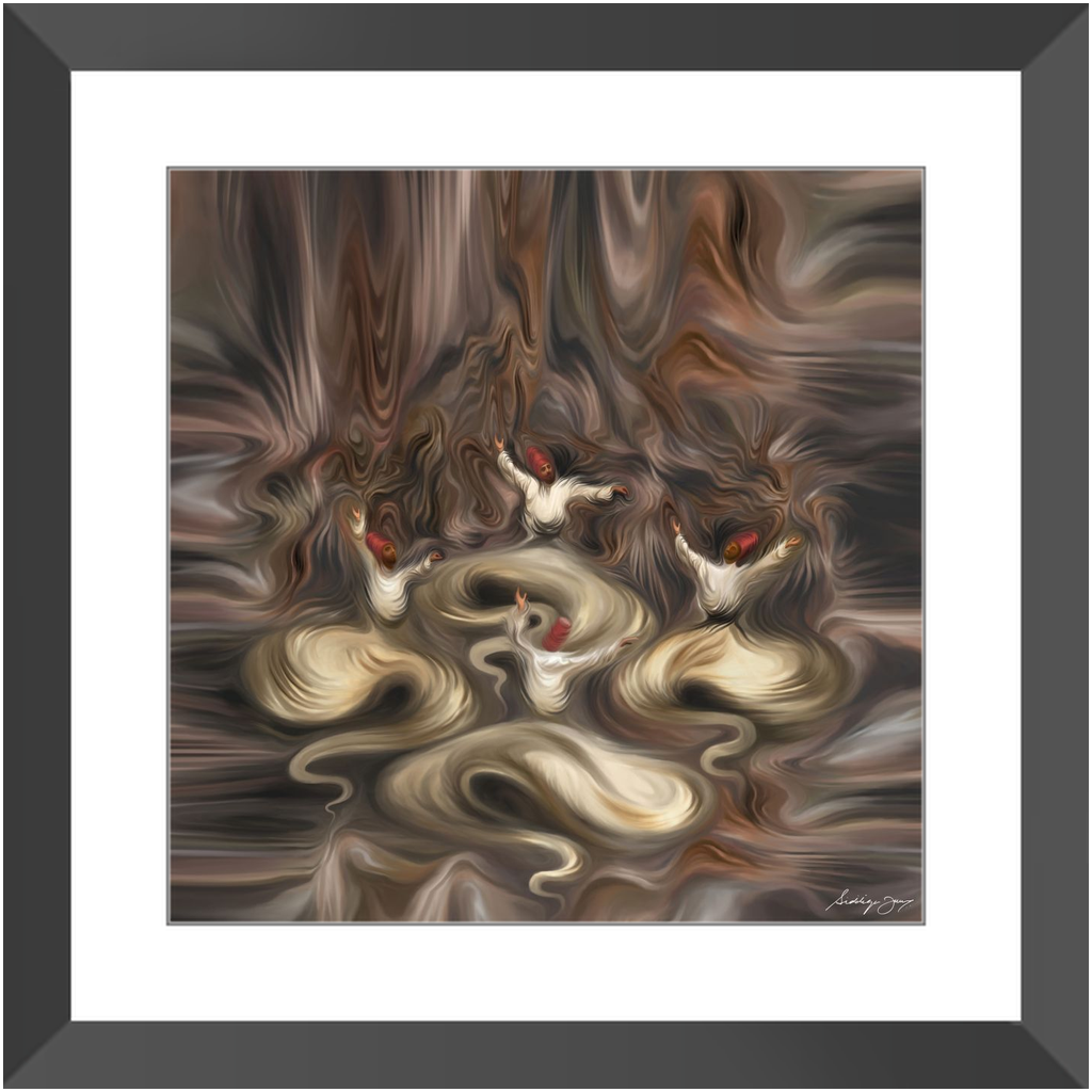 Divine Whirls by Siddiqa Juma - Framed Print