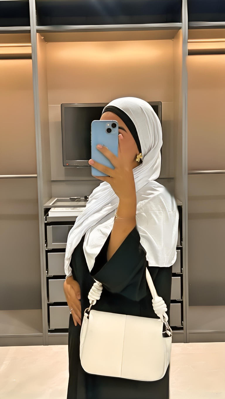 Jersey de qualité premium Hijab - blanc