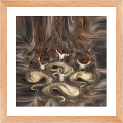 Divine Whirls by Siddiqa Juma - Framed Print