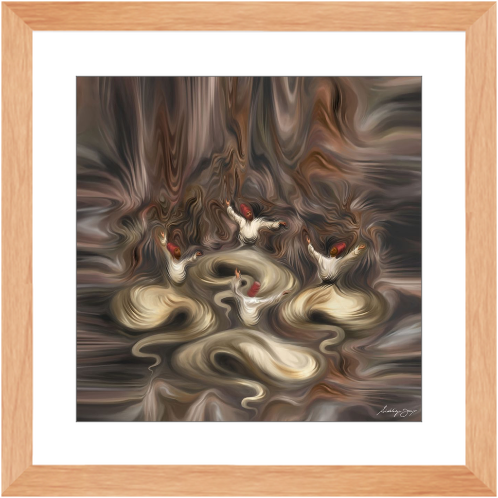 Divine Whirls by Siddiqa Juma - Framed Print