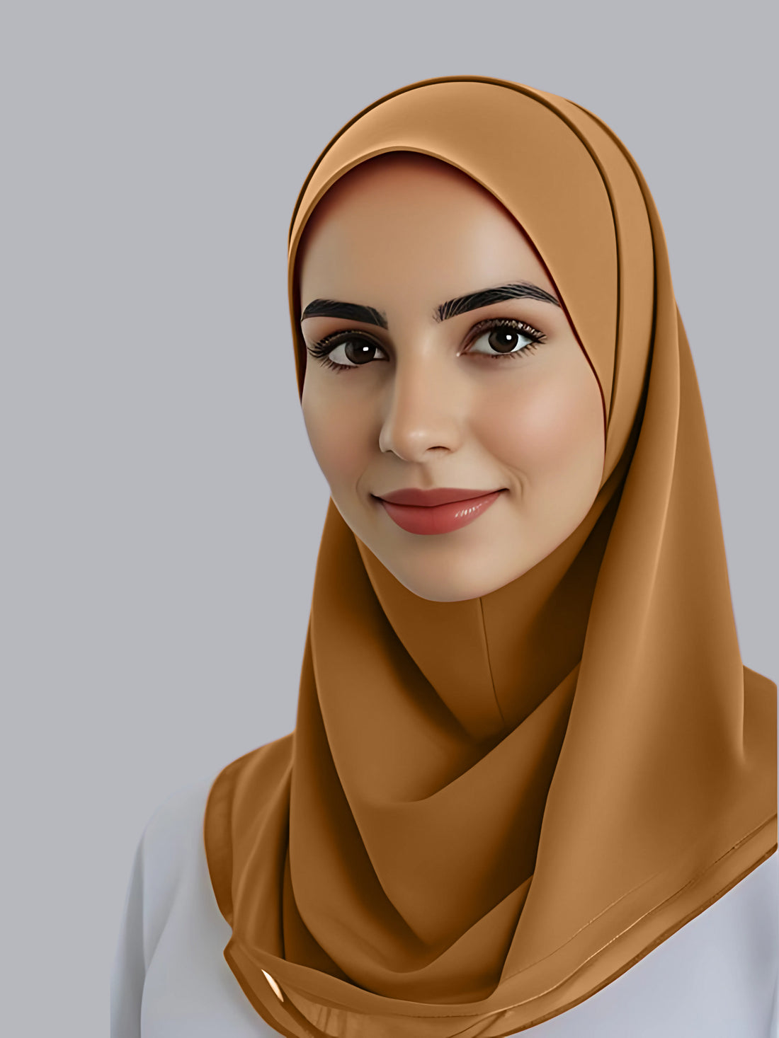 HIJAB PREMIUM EN MUSULINE - CAMEL 