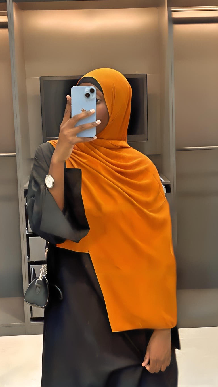 Muslin Hijab Premium - Tangerine