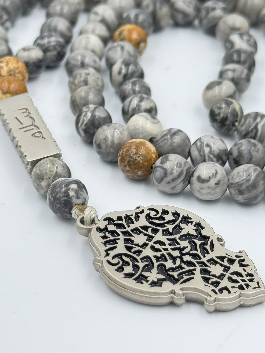 Tasbeeh - Grey 99 beads inspired by the Holy Quran