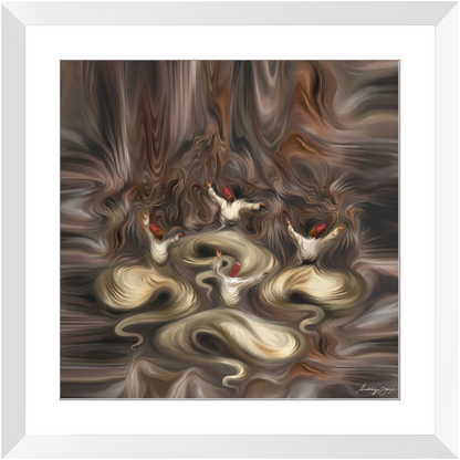 Divine Whirls by Siddiqa Juma - Framed Print