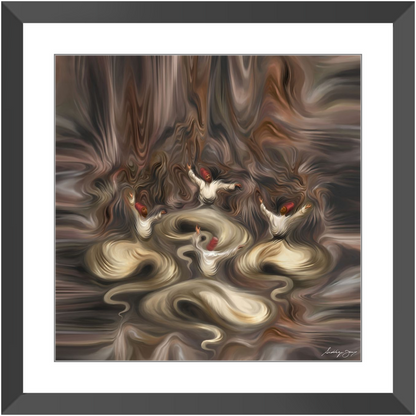 Divine Whirls by Siddiqa Juma - Framed Print