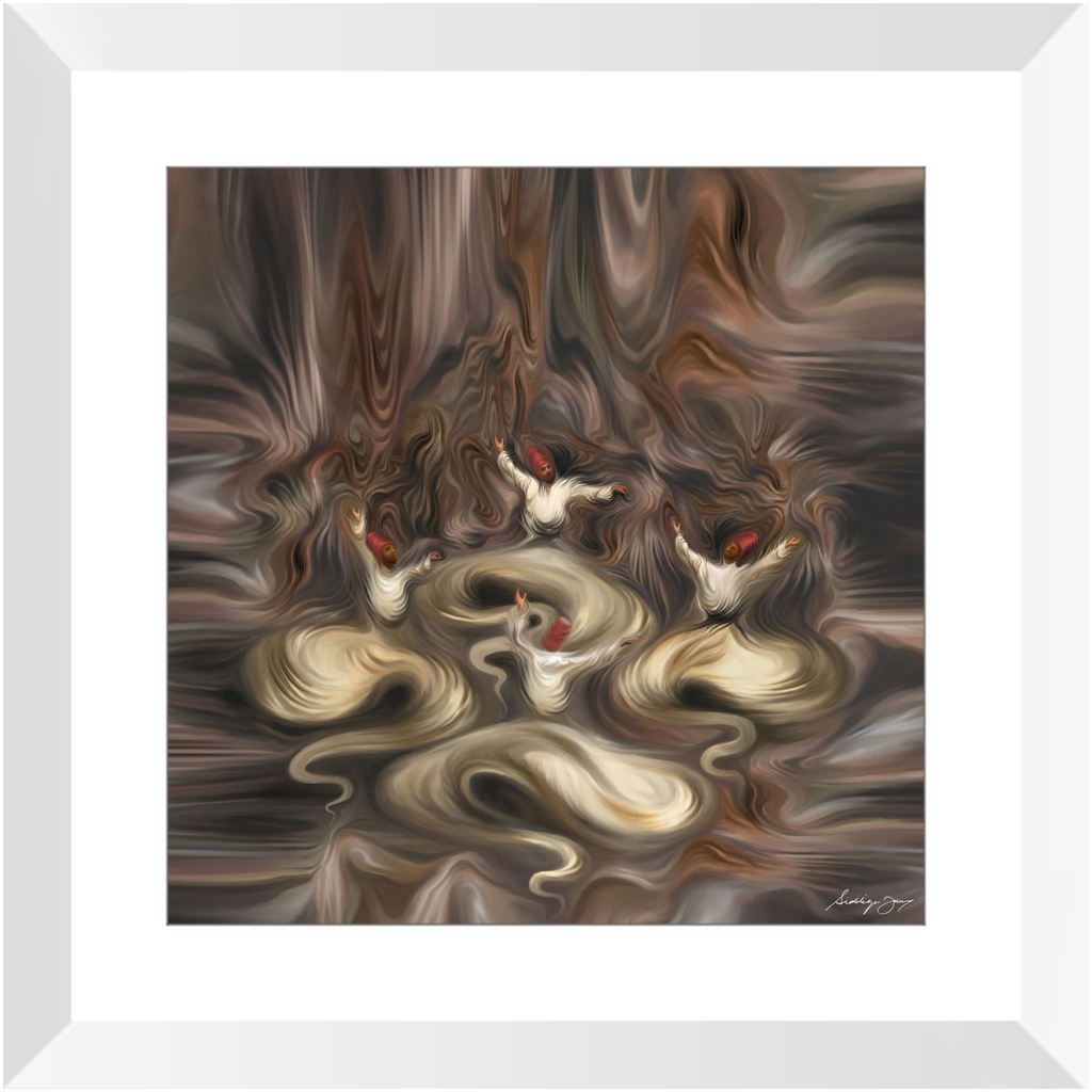 Divine Whirls by Siddiqa Juma - Framed Print